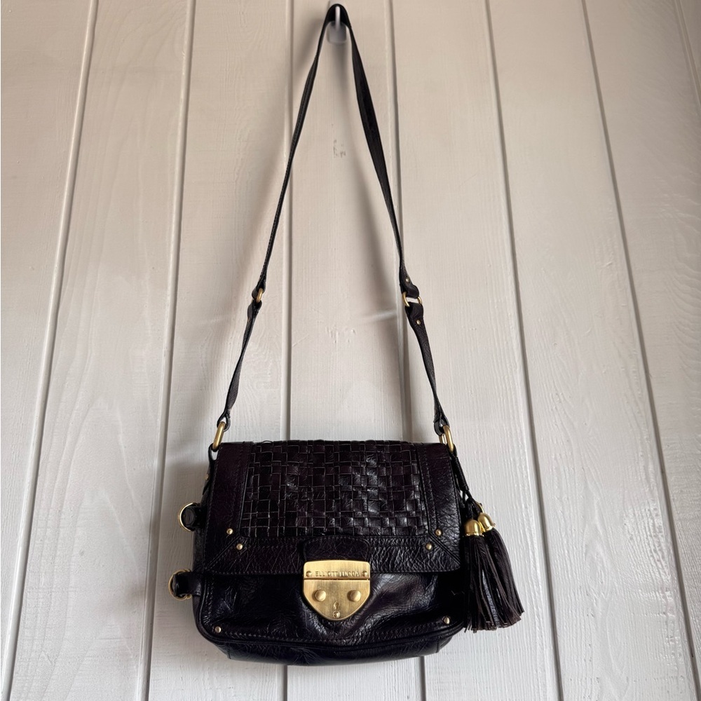 Elliott Lucca Woven Leather Crossbody Bag